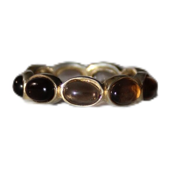 Sterling Silver Gold Tone Amethyst Ring - Picture 1 of 7